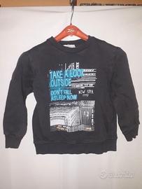 FELPA ANTRACITE "ZARA BOYS" UNISEX BIMBI 7 ANNI