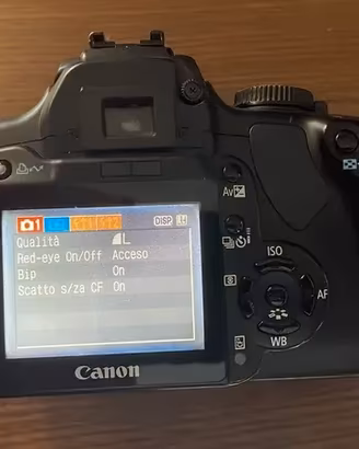 canon eos 400d reflex digitale con batteria e cari