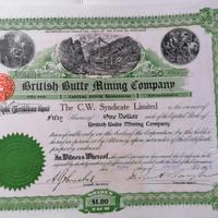 British butte mining company - 1907 - Scripofilia