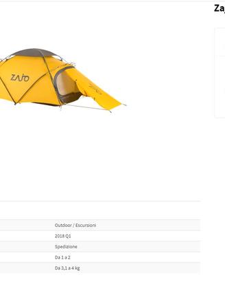 tenda da spedizione Zajo - mod. Lofoten 2 persone