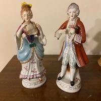 Statuine porcellana dama e cavaliere