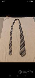 Cravatta vintage grigia a righe Made in Italy