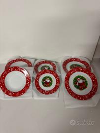 SET PIATTI NATALIZI - SERVIZIO DA 6