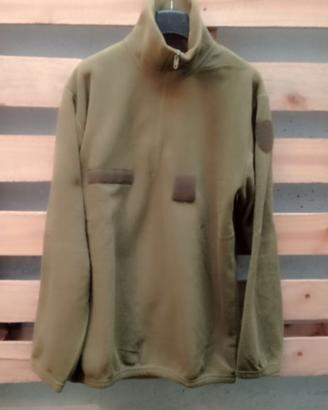 Felpa in Pile Mezza Zip Militare