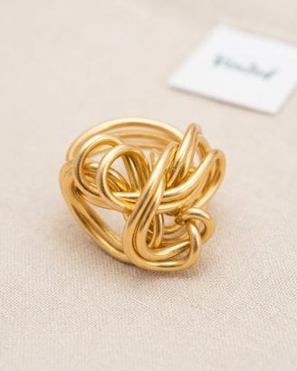 Anello Intrecciato Fatto a Mano in Alluminio Dorat