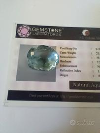 Acquamarina certificata 23,20 carati 