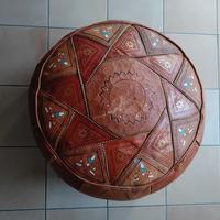 pouf in vera pelle imbottito 