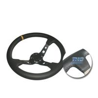 VOLANTE INVERTITO IN ECOPELLE NERA CON BRACCI NERI