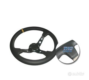 VOLANTE INVERTITO IN ECOPELLE NERA CON BRACCI NERI