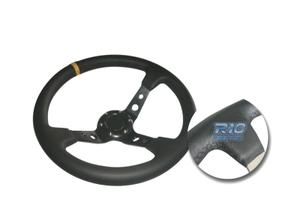 VOLANTE INVERTITO IN ECOPELLE NERA CON BRACCI NERI