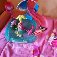 Polly pocket 5 bamboline centro commerciale parco
