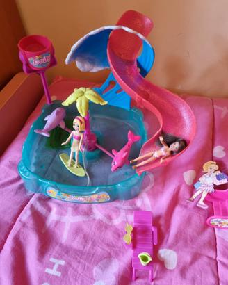 Polly pocket 5 bamboline centro commerciale parco