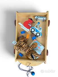 Carretto trainabile in legno Vintage