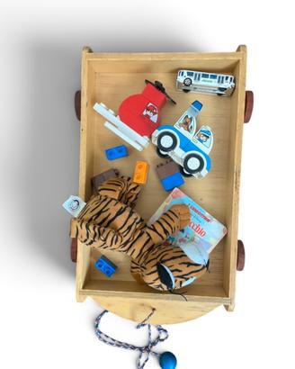 Carretto trainabile in legno Vintage
