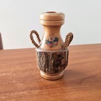 Porta candele in legno alpino, vintage