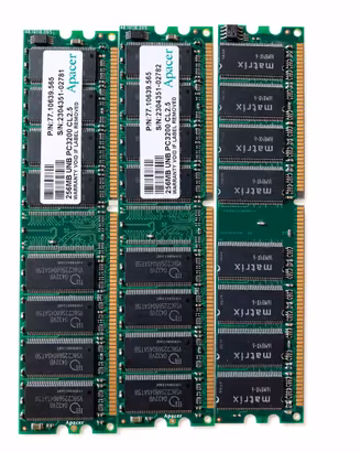 RAM DDR1 PC3200 – 1GB totale – Apacer + Matrix