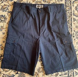 Pantaloni corti uomo, blu, 100% cotone