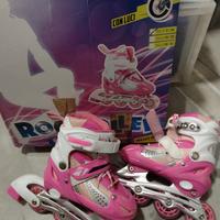 pattini a rotelle regolabili con luci