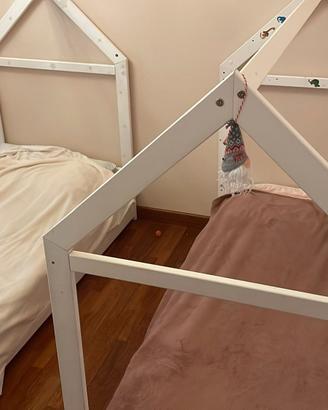 lettino montessori casetta 160x80 con materasso