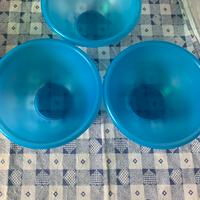 Set 3 ciotole blu plastica indistruttibile nuove