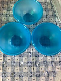 Set 3 ciotole blu plastica indistruttibile nuove