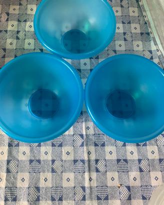 Set 3 ciotole blu plastica indistruttibile nuove
