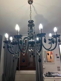 Lampadario nero in vetro