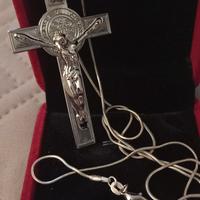 Collana puro ARGENTO925 cm60 con Crocifisso gotico