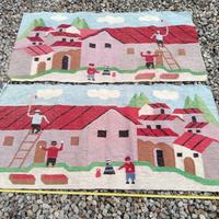 tappeto quadro peruviano kilim vintage 