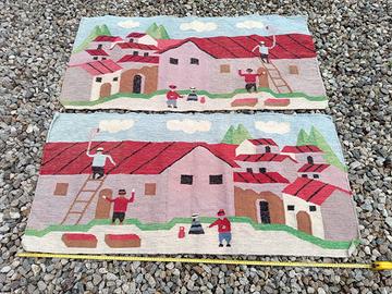 tappeto quadro peruviano kilim vintage 