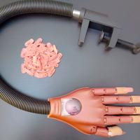 Mano finta per pratica ricostruzione unghie gel