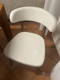 N.6 Sedie Connubia Calligaris ecopelle/legno noce