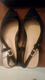 ballerine nere 35 punta cinturino slingback