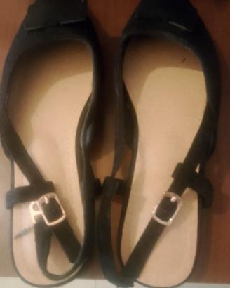 ballerine nere 35 punta cinturino slingback