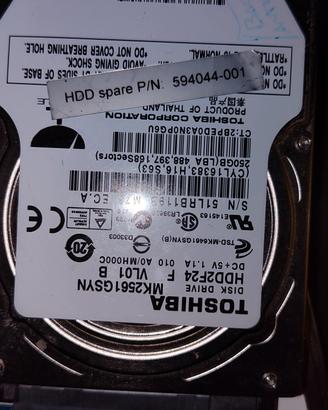 hdd hard disk 256gb Toshiba 