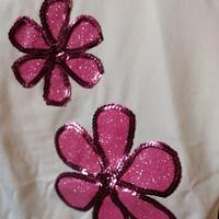 Dolcevita felpato bianco taglia M con fiori lurex