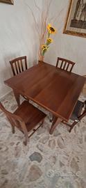 tavola e sedie vero legno massello