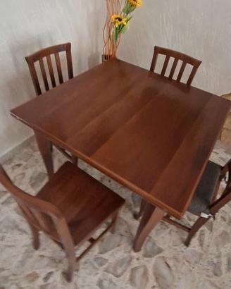 tavola e sedie vero legno massello