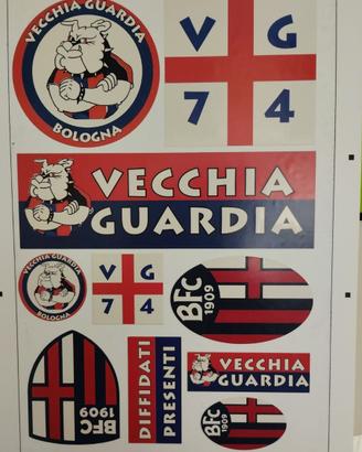 10 ADESIVI ULTRAS VECCHIA GUARDIA BOLOGNA CARTA AD