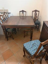 Tavolo  classico  massello + 6 sedie abbinate