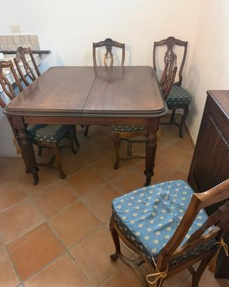 Tavolo  classico  massello + 6 sedie abbinate