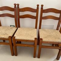 6 sedie in legno massello