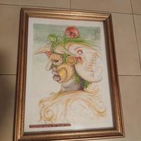 Quadro ad acquarello: Testa di guerriero