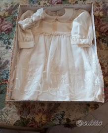 Vestito da battesimo + fascetta per capelli