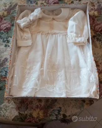 Vestito da battesimo + fascetta per capelli
