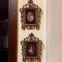 Paralume liberty e miniature con cornice in ottone