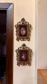 Paralume liberty e miniature con cornice in ottone
