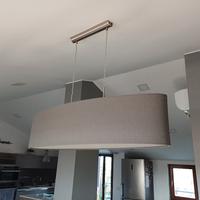 lampadario a sospensione in tessuto grigio