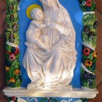 Ceramica robbiana Madonna con bambino