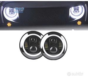 FARI PER JEEP WRANGLER 96-18 ANGEL EYES LED NERO